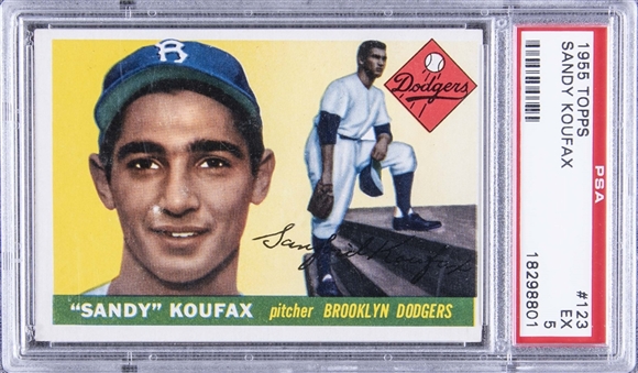 1955 Topps #123 Sandy Koufax Rookie Card - PSA EX 5